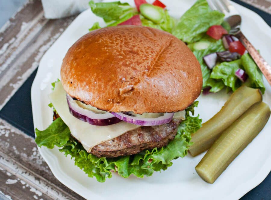 Thyme And Feta Lamb Burgers
