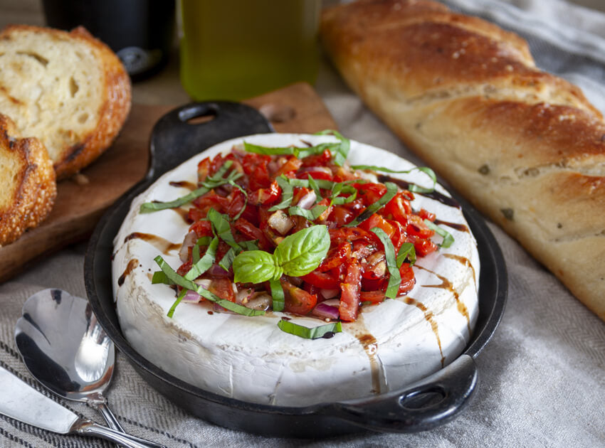 Baked Brie-Schetta Recipe with Grilled Baguette Slices