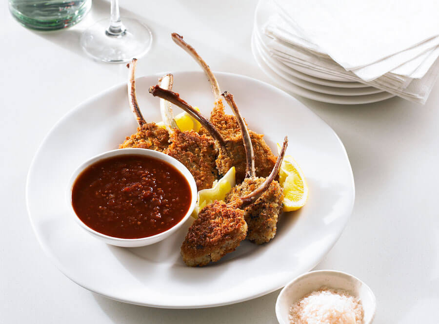 Crumbed Lamb Cutlets With Tomato Relish Recipe
