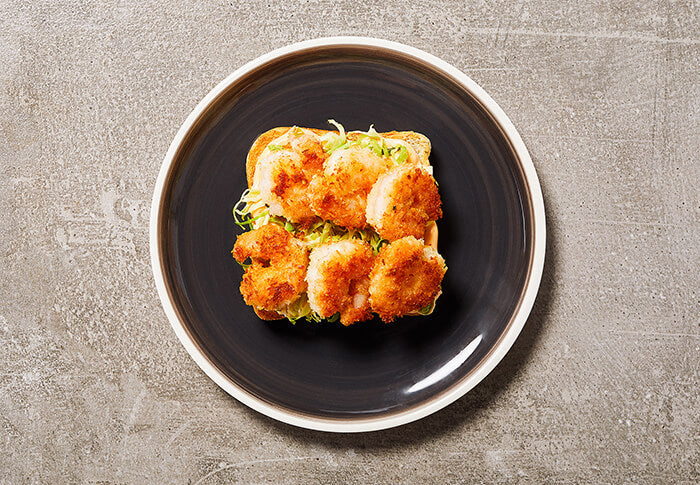 Crispy Coconut Shrimp and Spicy Mayo Sandwich