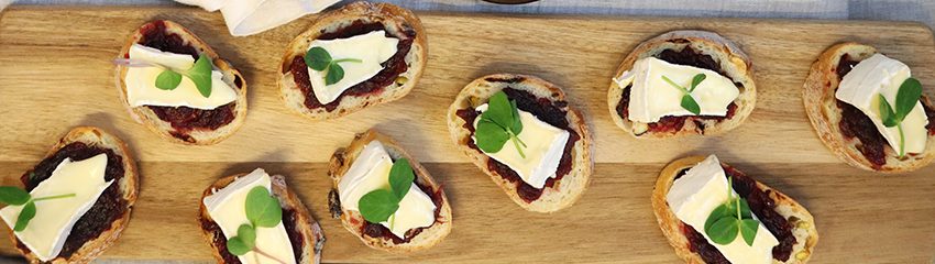 French Baguette with Brie and Holiday Jam