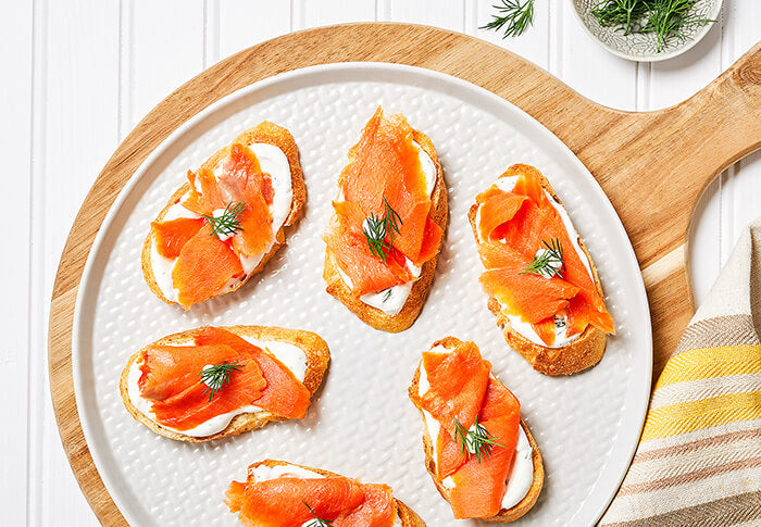Smoked Salmon and Dill Cream on French Baguette