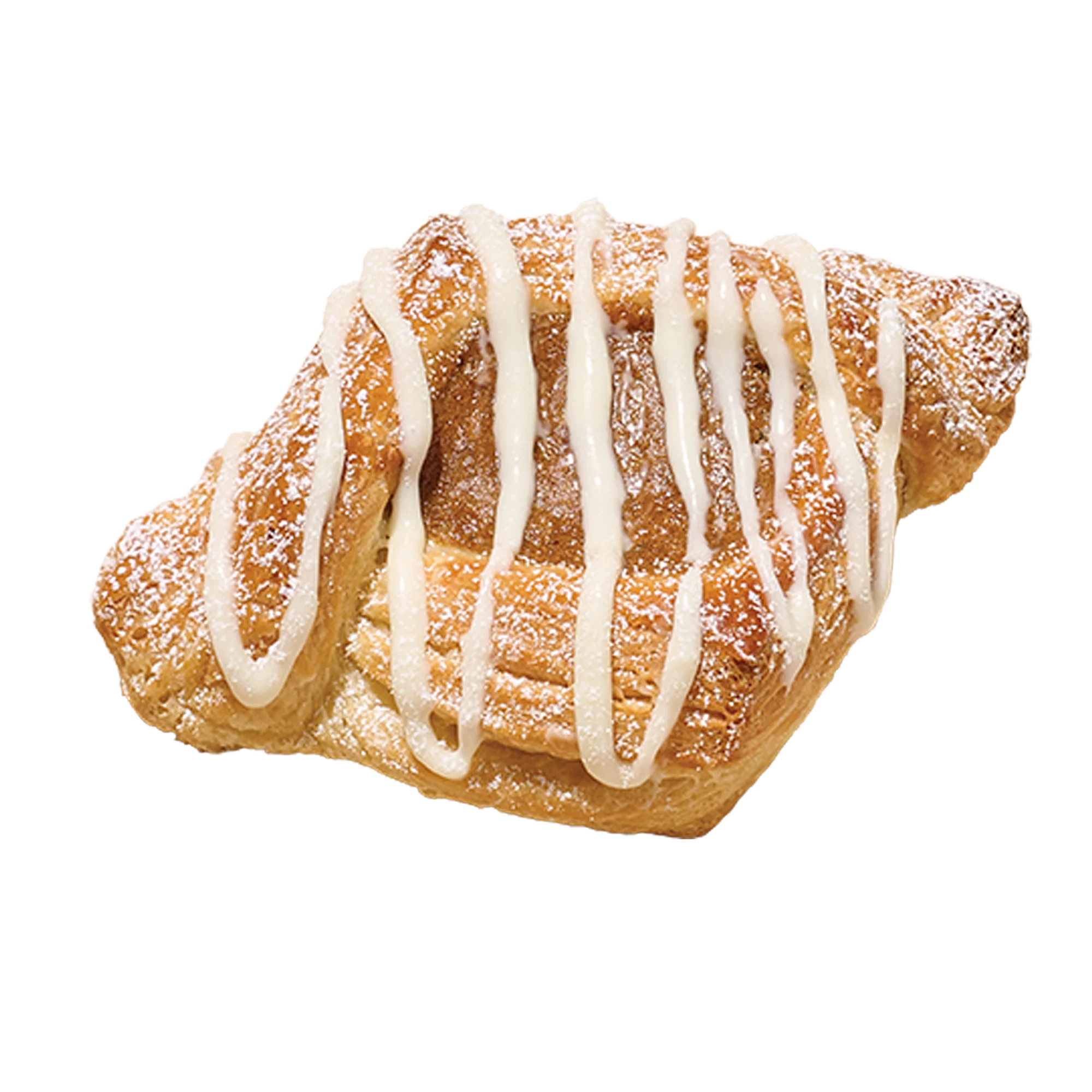 COBS Bread Pumpkin Pie Danish drizzled with cream cheese icing on a rustic wooden board