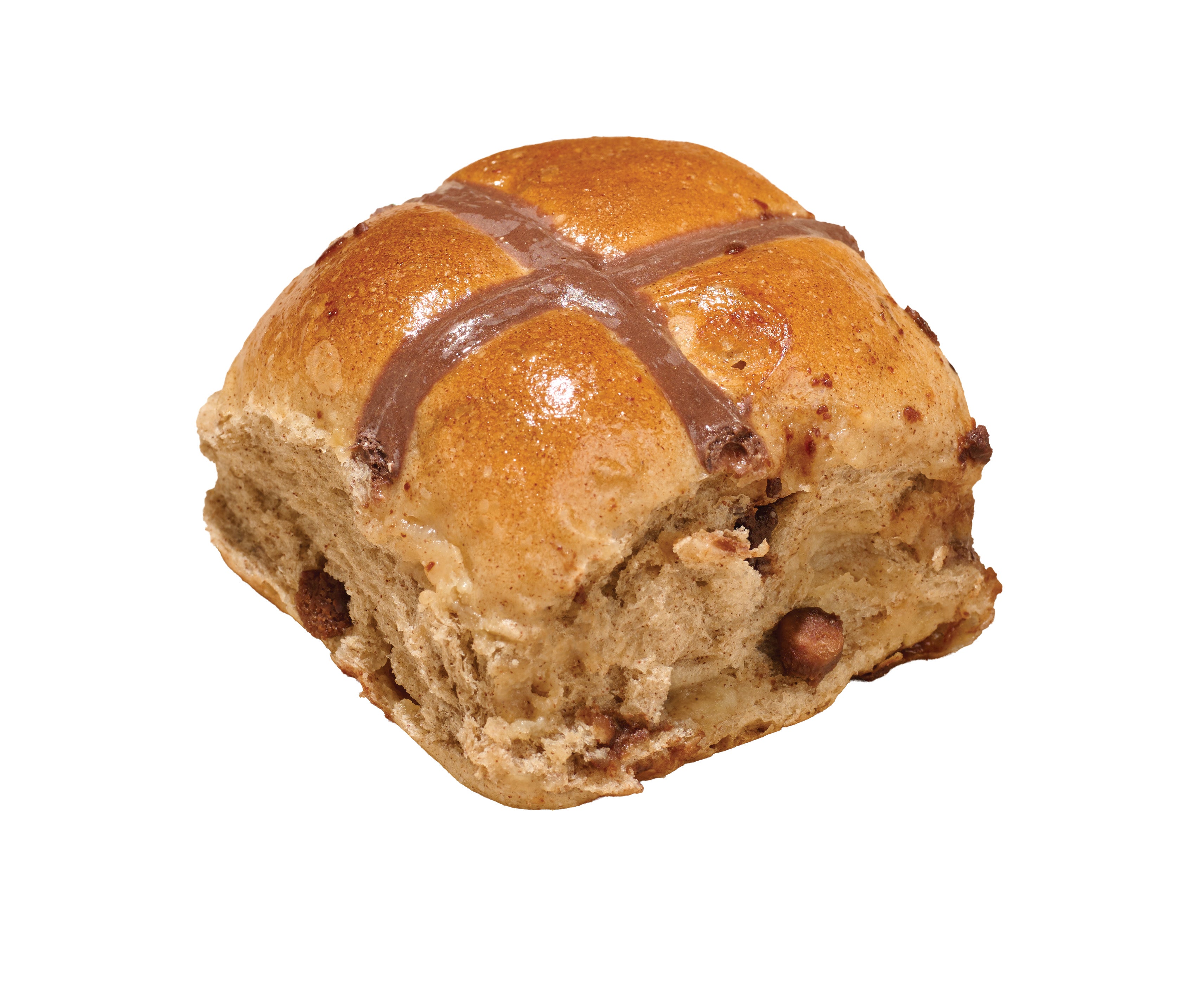Chocolate Chip Hot Cross Bun