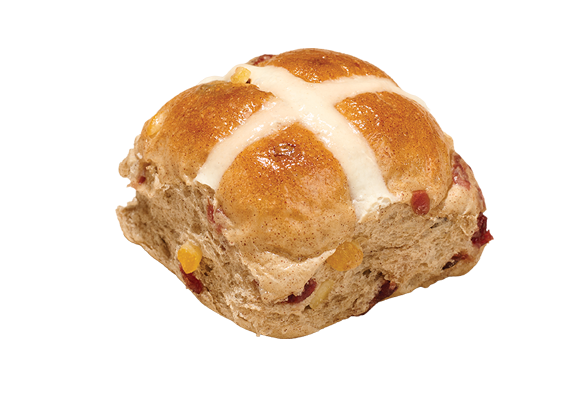 Cranberry Orange Hot Cross Bun
