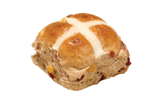 Cranberry Orange Hot Cross Bun