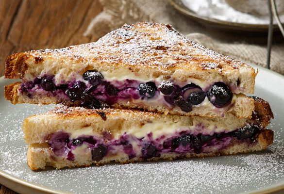 Blueberry Cream Cheese Toasty on Cinnamon Loaf - Feature