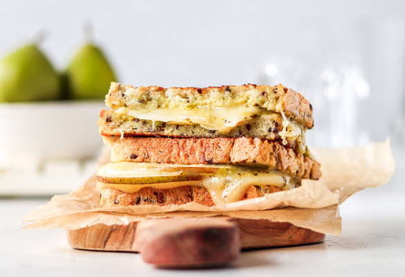 Pesto and Pear Grilled Cheese