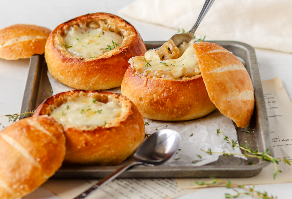 French Onion Soup in Sourdough