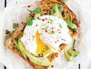 Open-faced breakfast sandwich