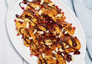 Pomegranate and Chocolate Apricot Delight French Toast