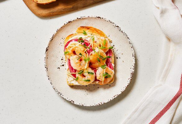 Shrimp and Beet Open-Faced Sandwich