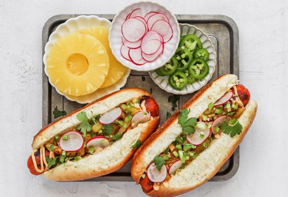 Loaded Hawaiian Hot Dogs