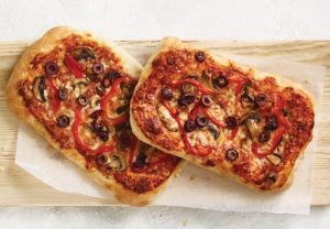 Veggie Mini Pizza on a board
