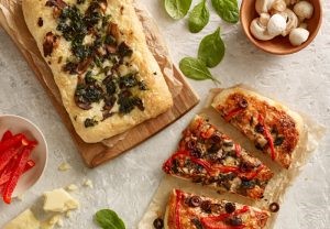 Spinach,Mushroom & Garlic Mini Pizza