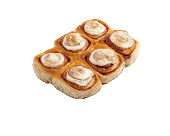 Mini Cinnamon Bun 6 pack saved for web Plant-Based Mini Cinnamon Bun 6pack